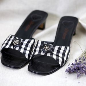 Brighton Sandals in black and white checks size 9